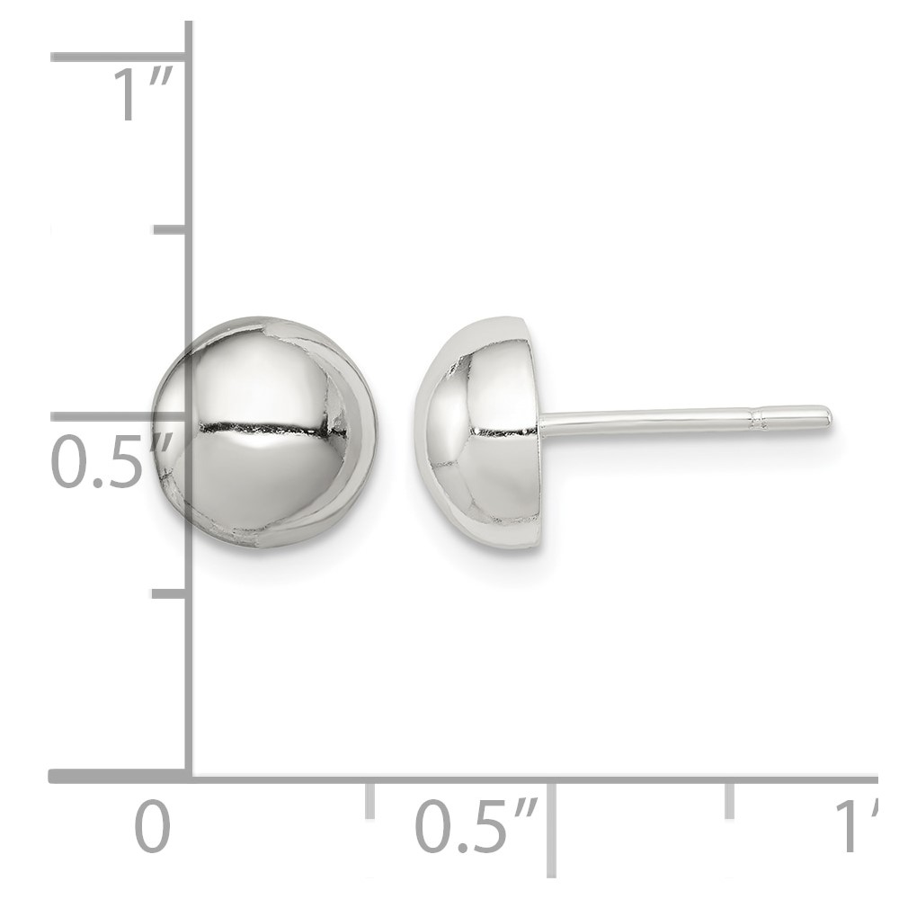Sterling Silver Polished 8mm Button Earrings (QE1836)