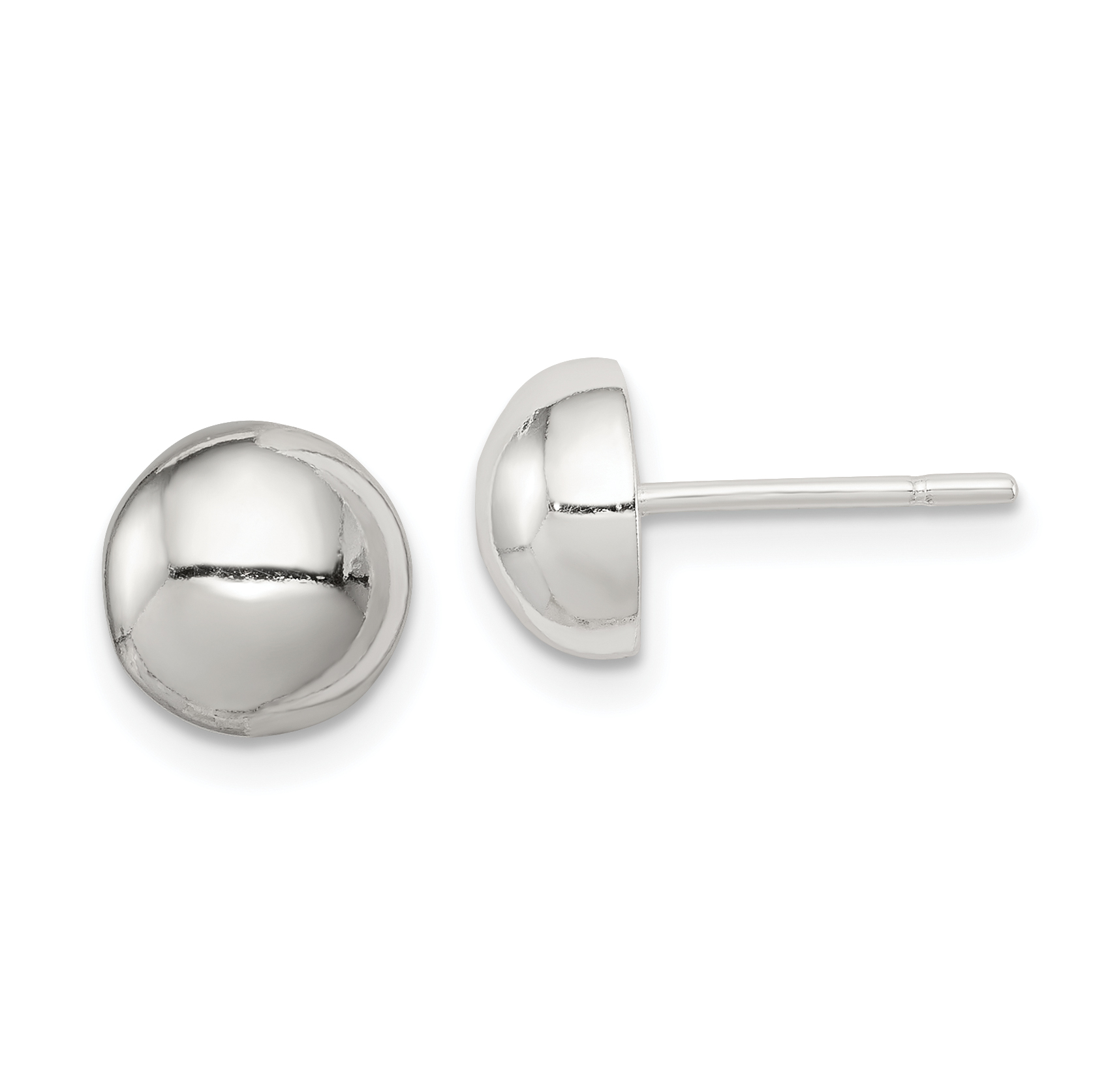 Sterling Silver Polished 8mm Button Earrings (QE1836)