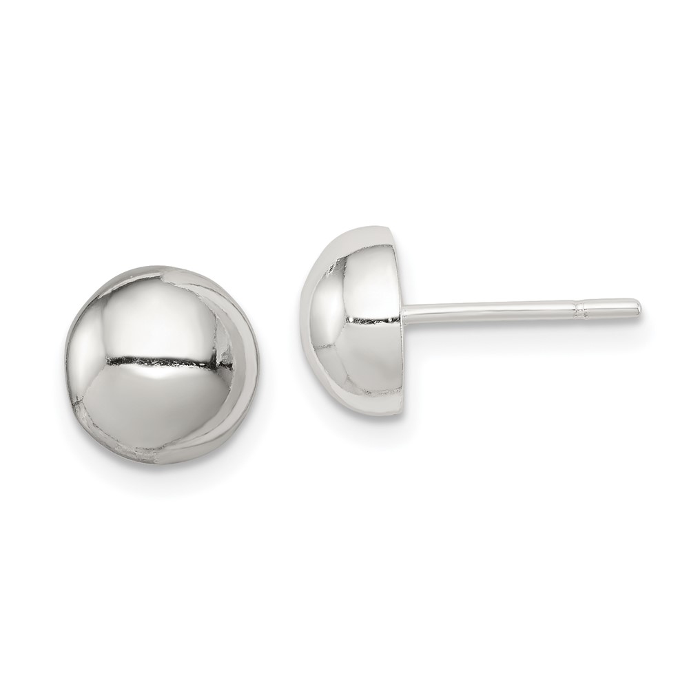 Sterling Silver Polished 8mm Button Earrings (QE1836)