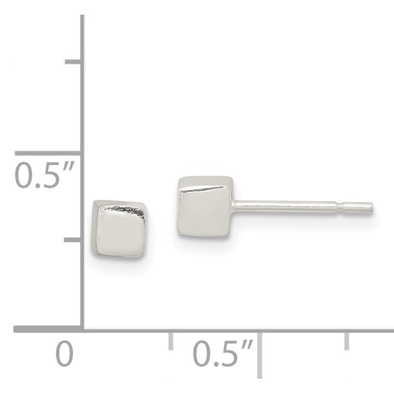 Sterling Silver Square Cube Post Earrings