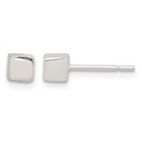 Sterling Silver Polished 4mm Square Cube Earrings view 1
