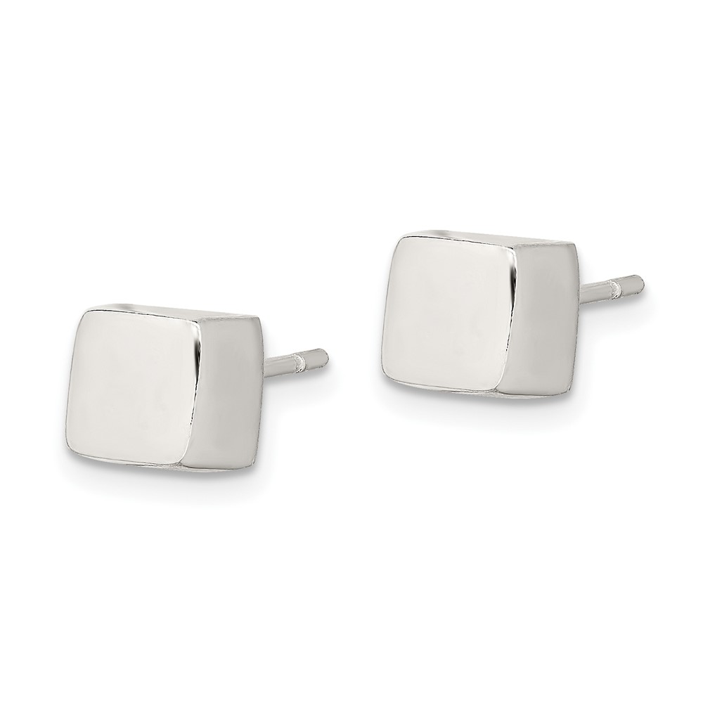 Sterling Silver Polished 6mm Square Cube Earrings (QE1838)