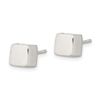 Sterling Silver Polished 6mm Square Cube Earrings view 2
