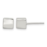Sterling Silver Polished 6mm Square Cube Earrings view 1