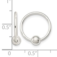 Sterling Silver Bead Endless Hoop Earrings view 4