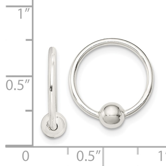 Sterling Silver Bead Endless Hoop Earring