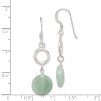 Sterling Silver Polished Amazonite Circle Dangle Earrings view 4