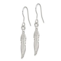 Sterling Silver Feather Earrings view 2