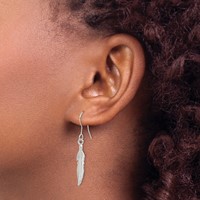 Sterling Silver Feather Earrings view 3
