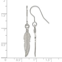 Sterling Silver Feather Earrings view 4