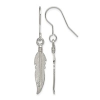Sterling Silver Feather Earrings view 1