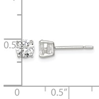 Sterling Silver 5mm Round Basket Set CZ Stud Earrings view 4