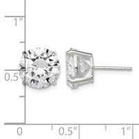 Sterling Silver 10mm Round Basket Set CZ Stud Earrings view 4