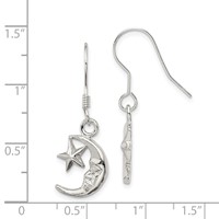 Sterling Silver Moon and Star Earrings view 4