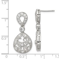 Sterling Silver CZ Antique Style Earrings view 4
