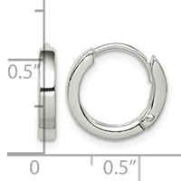 Sterling Silver Round Hinged Hoop Earrings view 4