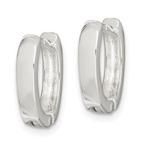 Sterling Silver Oval Hinged Hoop Earrings view 2