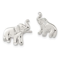 Sterling Silver Elephant Post Earrings view 2