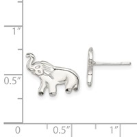 Sterling Silver Elephant Post Earrings view 4