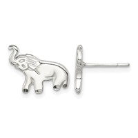 Sterling Silver Elephant Post Earrings view 1