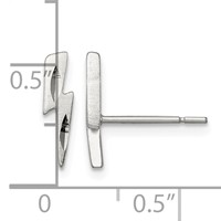 Sterling Silver Lightning Bolt Post Earrings view 4