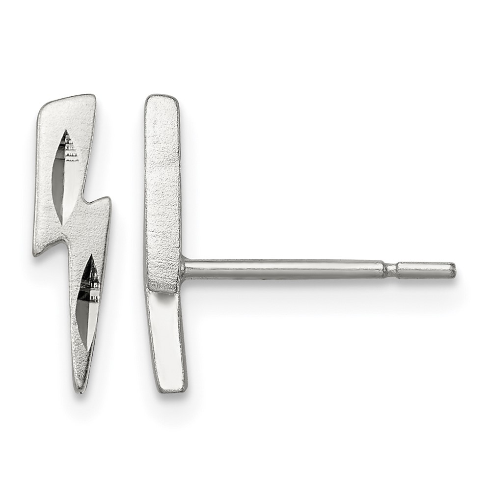 Sterling Silver Lightning Bolt Post Earrings
