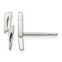 Sterling Silver Lightning Bolt Post Earrings view 1
