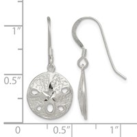 Sterling Silver Sand Dollar Earrings view 4
