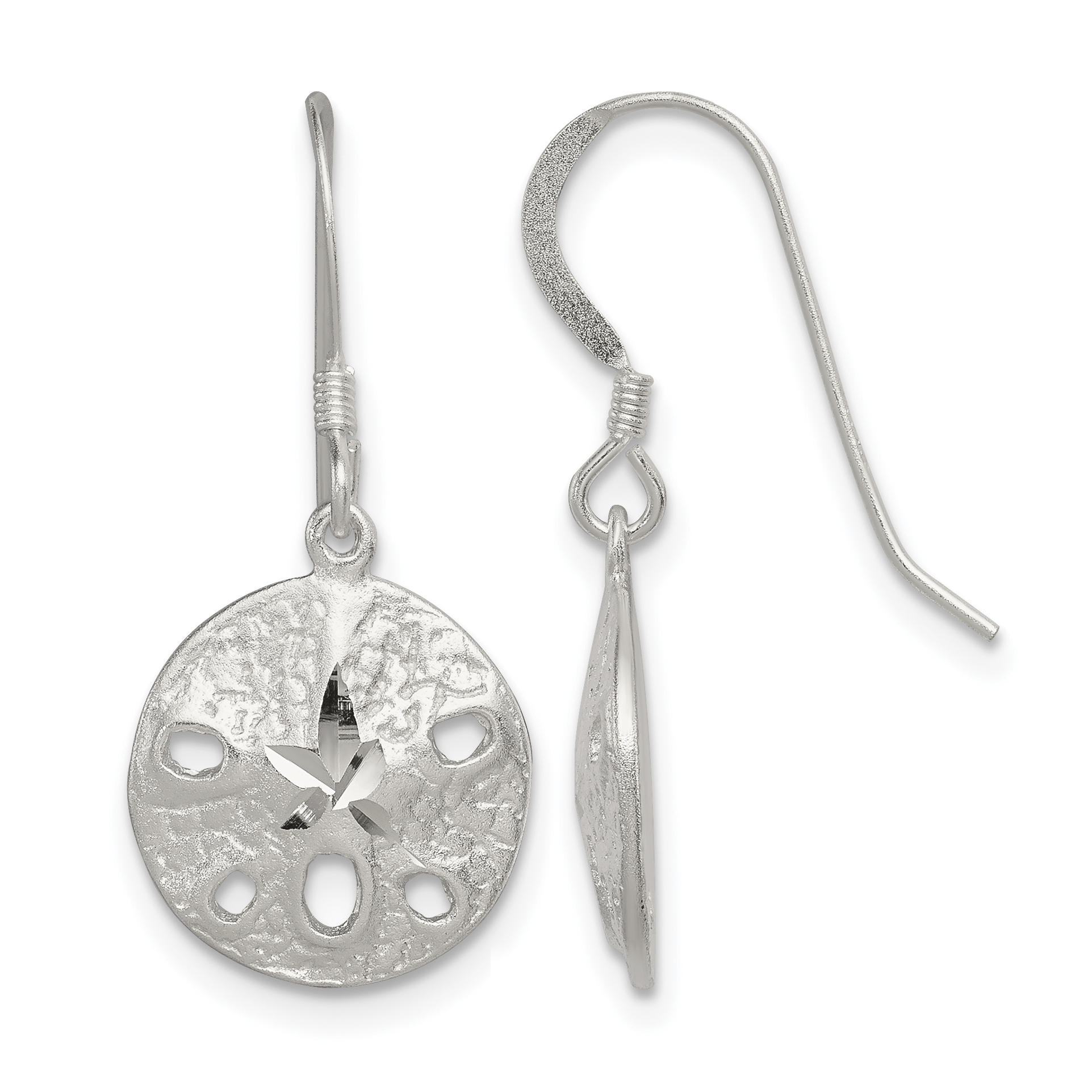 Sterling Silver Sand Dollar Earrings (QE3329)