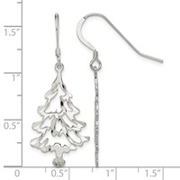 Sterling Silver Christmas Tree Earrings view 4