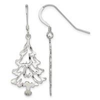 Sterling Silver Christmas Tree Earrings view 1