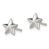 Sterling Silver Polished Star Post Earrings view 2