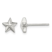 Sterling Silver Polished Star Post Earrings view 1