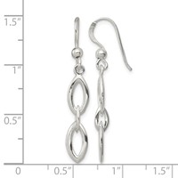 Sterling Silver Polished Fancy Marquise Link Dangle Earrings view 4