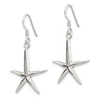 Sterling Silver Starfish Dangle Earrings view 2