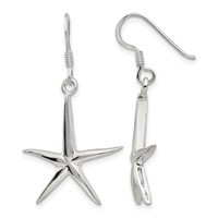 Sterling Silver Starfish Dangle Earrings view 1