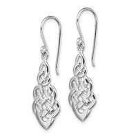 Sterling Silver RH-plated Polished Celtic Knot Dangle Earrings view 2