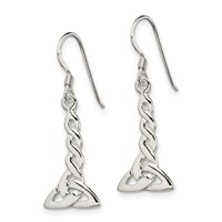 Sterling Silver Twisted Knot Dangle Earrings view 2
