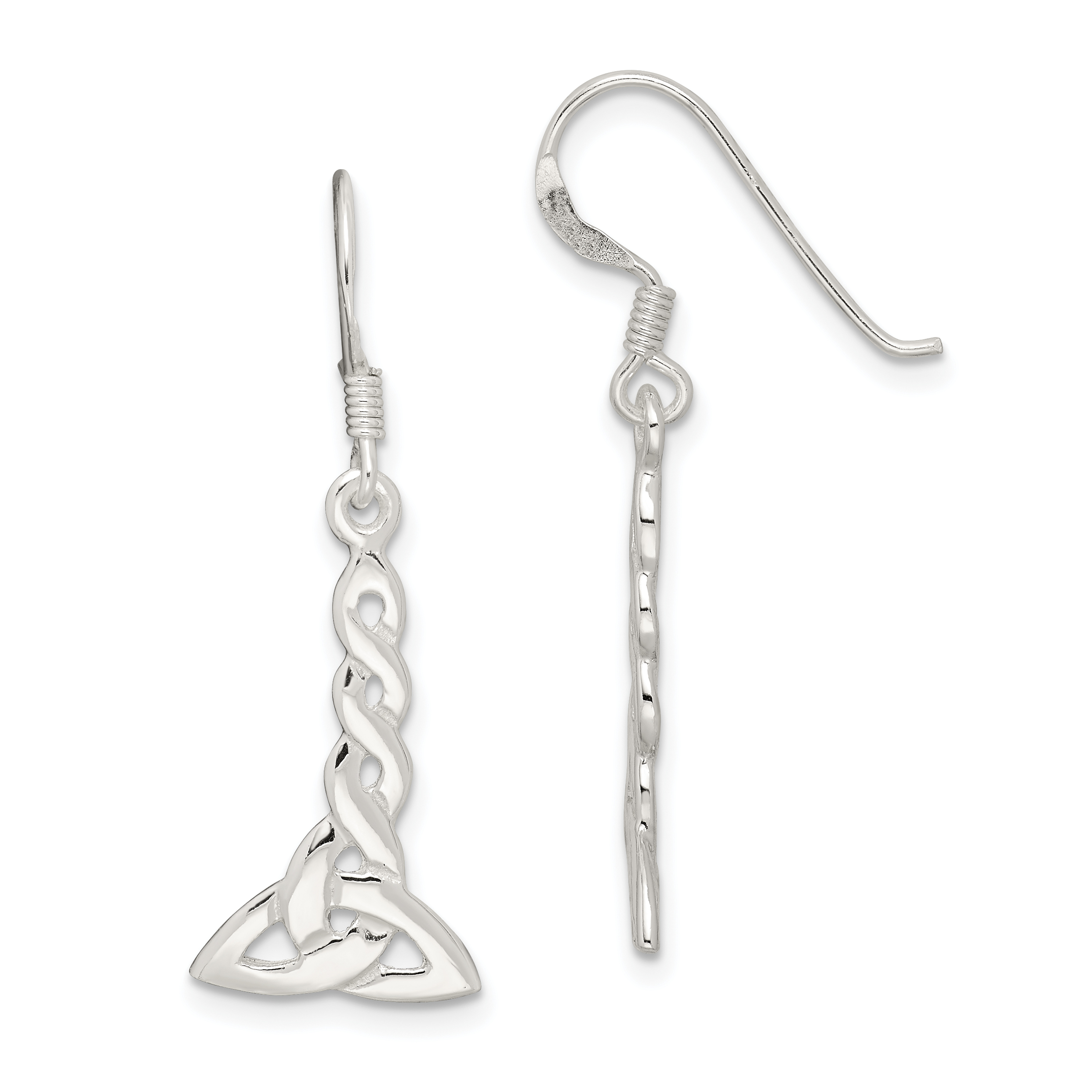 Sterling Silver Twisted Knot Dangle Earrings (QE3360)