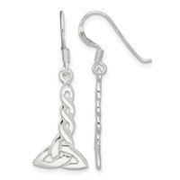 Sterling Silver Twisted Knot Dangle Earrings view 1