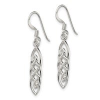 Sterling Silver Celtic Design Dangle Earrings view 2