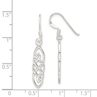 Sterling Silver Celtic Design Dangle Earrings view 4