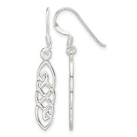 Sterling Silver Celtic Design Dangle Earrings view 1