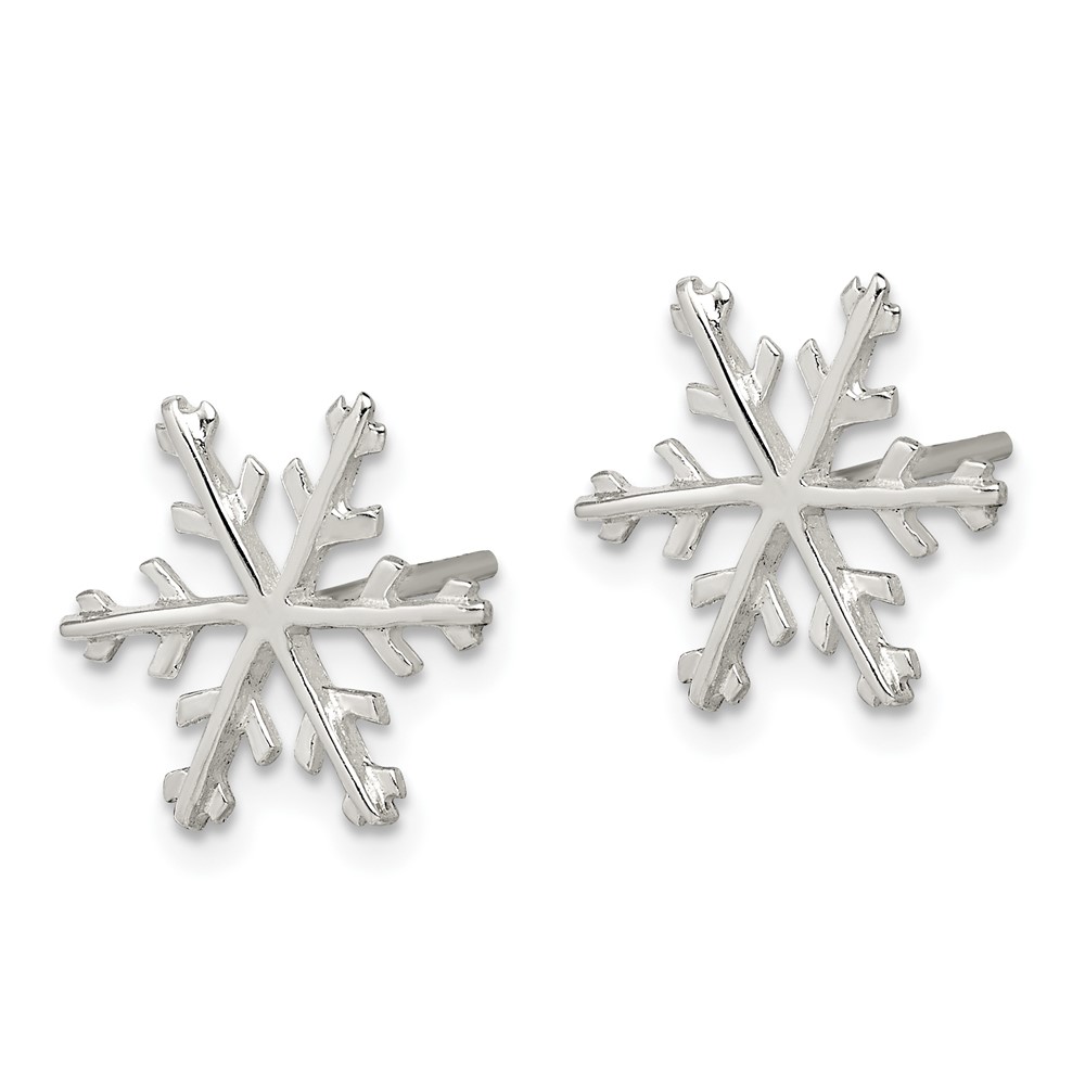 Sterling Silver Snowflake Post Earrings (QE3367)