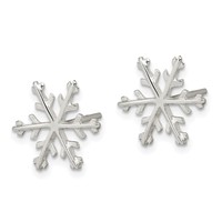 Sterling Silver Snowflake Post Earrings view 2