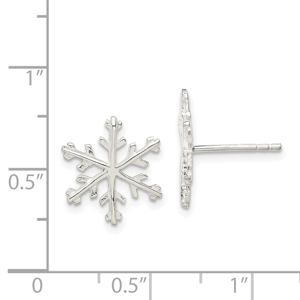Sterling Silver Snowflake Post Earrings (QE3367)