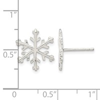 Sterling Silver Snowflake Post Earrings view 4