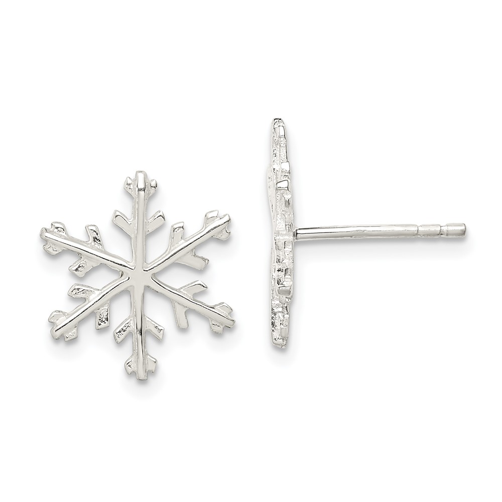 Sterling Silver Snowflake Post Earrings (QE3367)