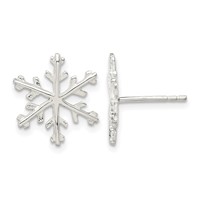 Sterling Silver Snowflake Post Earrings view 1