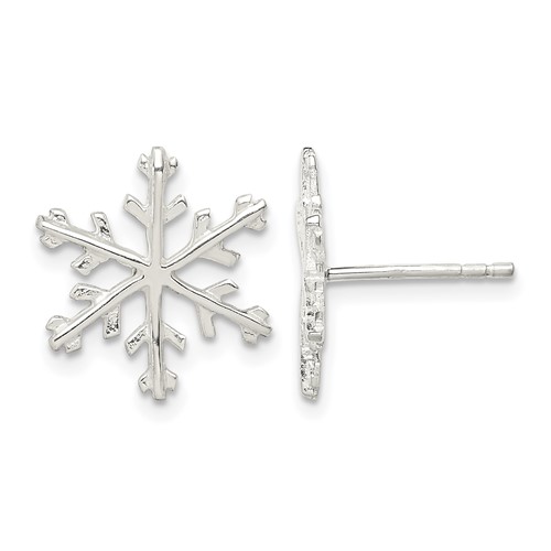 Sterling Silver Snowflake Post Earrings